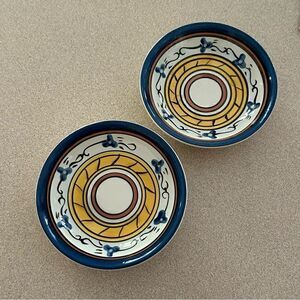Tabletops Gallery Claricia Hand Painted Hand Crafted Small Ceramic Dish Set of 2